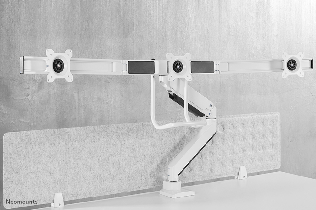 Neomounts NM-D775DX3WHITE Brazo de monitor 17-27" - resorte de gas - Topfix - Tope-a-180°